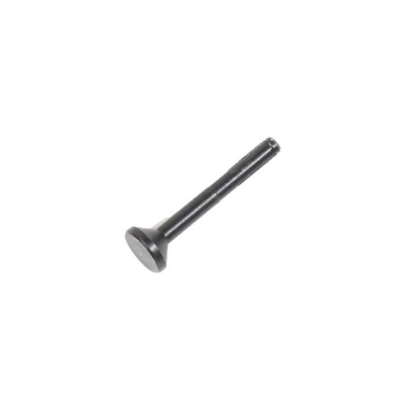 AR-15 firing pin retainer, precision-engineered metallic part on white background.
