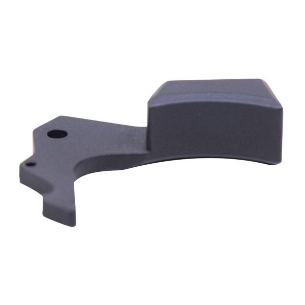Precision AR-15 trigger assembly part: anodized aluminum, ergonomic, durable, matte finish.