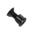 Black countersunk screw for AR-15 KeyMod, corrosion-resistant with flush fit and threaded shaft.