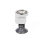 Precision metal fitting for AR-15 KeyMod: polished top, flared dark base for secure attachment.