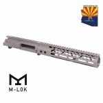 Guntec USA AR-15 skeletonized upper in tungsten grey with M-LOK and Arizona logo.