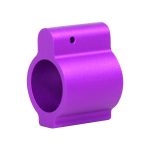Purple anodized AR-15 gas block: aluminum, low profile, 0.750, customization component.