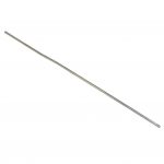 AR-15 rifle gas tube, stainless steel, polished, against light background.