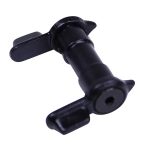Black ambidextrous safety selector for AR-15, ergonomic design for enhanced control and usability.