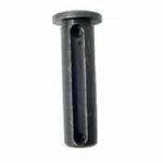 Black AR-15 takedown pin with flat head and slot, essential for secure firearm assembly.