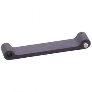 Industrial mechanical linkage arm with bushing and mounting holes for motion transfer systems.