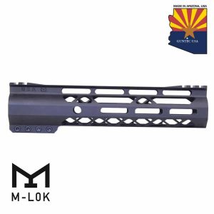 Guntec USA M-LOK handguard with Arizona flag, 9-inch black aluminum rail.