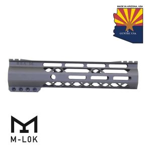 9-inch Guntec USA M-LOK handguard with monolithic top rail, made in Arizona.