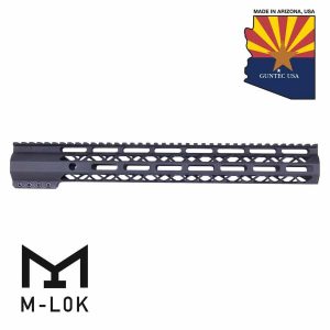 Guntec USA 15-inch AIR-LOK M-LOK Handguard, Anodized Black, with Arizona Flag.