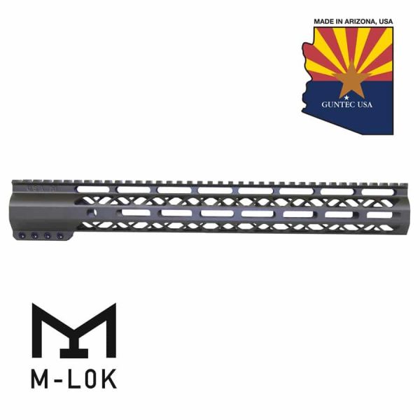Guntec USA 15 OD Green M-LOK Free Floating Handguard with Top Rail.