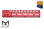 Red 10-inch Guntec M-LOK Free Floating Handguard with Top Rail.