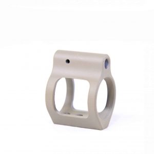 FDE lightweight AR-15 skeletonized steel gas block, low profile, for free-floating handguards.