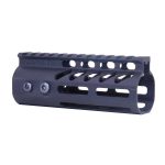 Guntec USA 5 M-LOK Handguard with Monolithic Top Rail, Anodized Black.