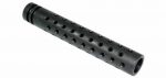 AR-15 5.5 black muzzle brake with symmetrical port design.