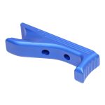 Blue anodized aluminum angled grip for M-LOK system, Gen 2, with ergonomic design.