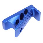 Blue anodized aluminum M-LOK Micro Angle Grip with ergonomic design and lightweight cutouts.