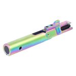 Rainbow PVD coated AR 9mm bolt carrier group by Guntec USA.