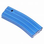 Guntec USA Blue Anodized Aluminum AR 5.56 Magazine, 30-Round Capacity with Anti-Tilt Follower.
