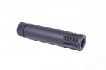 AR .308 caliber barrel shroud with multi-port muzzle brake, matte finish, precision-machined.