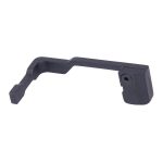 Black extended trigger guard, L-shaped, matte finish, ergonomic, with mounting hole; ideal for customization.