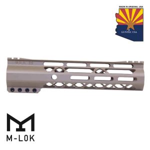 Guntec USA 9 FDE M-LOK Free Floating Handguard with Monolithic Top Rail.