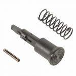 Gun parts: machined firing pin, metal spring, and retention pin for firing mechanism.