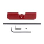 AR-15 Gen 3 Ejection Port Dust Cover Assembly in Anodized Red.