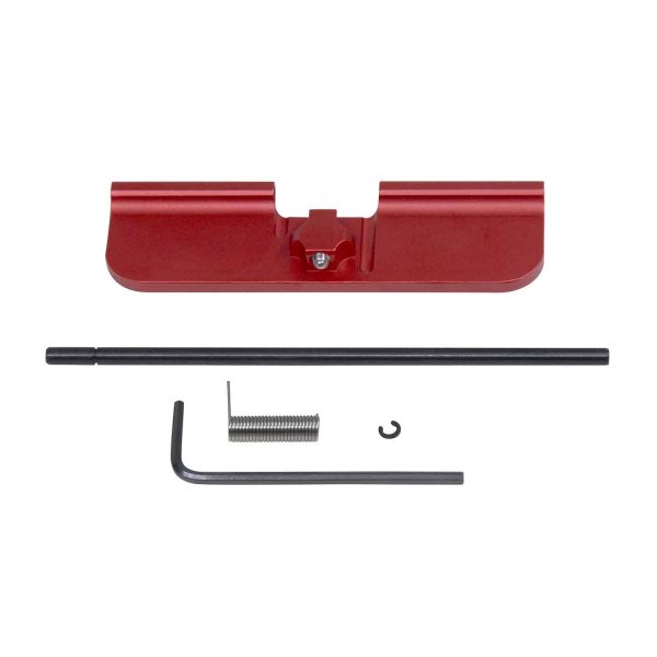 AR-15 Gen 3 Ejection Port Dust Cover Assembly in Anodized Red.