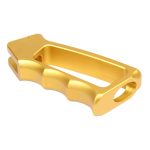 Gold anodized aluminum pistol grip, Guntec USA, Gen 2 with skeletonized design.