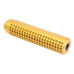 Gold AR-15 SOCOM-style fake suppressor with textured design for enhanced grip.