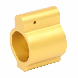 AR-15 gold anodized aluminum .750 low profile gas block.