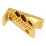 Gold anodized Guntec USA M-LOK Micro Angle Grip with ergonomic design and oval cutouts.