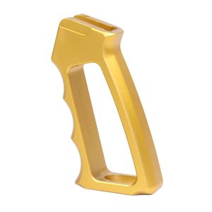 Gold Anodized Aluminum Pistol Grip, Gen 2, Ultralight, Skeletonized Design.