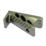 Guntec USA green anodized micro angle grip with M-LOK attachment system.