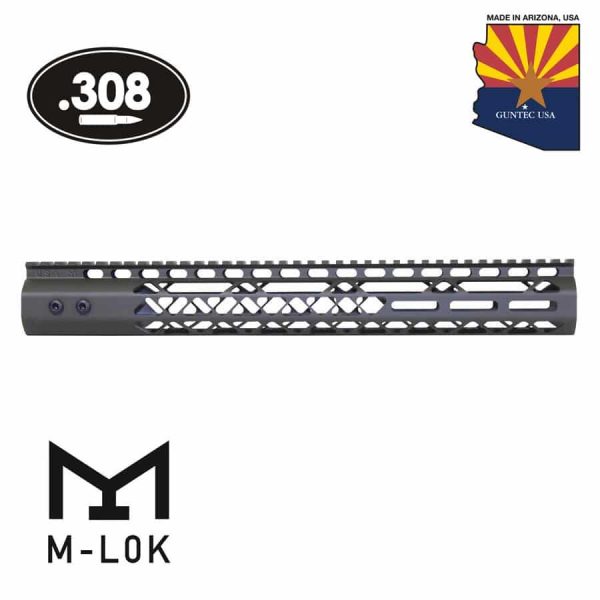 Guntec USA 15-inch OD Green M-LOK Free Floating Handguard for .308 Caliber.