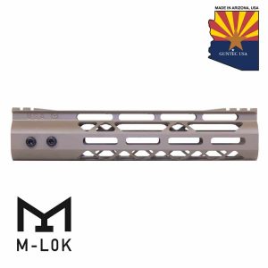 Guntec USA 9-inch FDE M-LOK Handguard with Monolithic Top Rail.