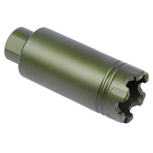 AR-15 Trident Flash Can with Glass Breaker in Anodized Green.