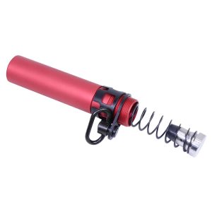Guntec USA AR-15 Micro Pistol System in anodized red with durable spring and coupling mechanism.