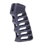 Guntec USA ultralight aluminum AR-15 pistol grip with rubberized, skeletonized design.