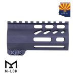 Guntec USA 4-inch M-LOK handguard with monolithic top rail in anodized black.