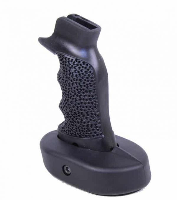 Guntec USA black neoprene adjustable sniper grip with ergonomic, textured design.