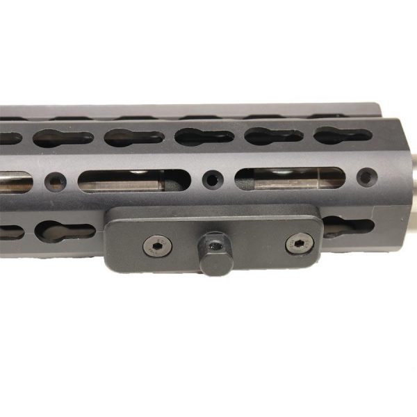 Guntec USA Keymod bipod adapter with precision-cut slots and robust screws.