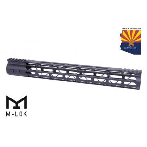 Guntec USA 15-inch M-LOK Free Floating Handguard, Black Anodized.