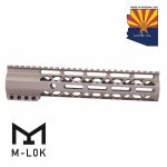 Guntec USA 10-inch FDE M-LOK Free Floating Handguard with Monolithic Top Rail.