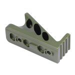 Anodized green M-LOK micro angle grip with precision cutouts and ergonomic design.