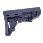 Magpul STR dark blue rifle stock with ergonomic design and adjustable features for AR-platform firearms.