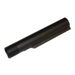 Black AR-15 mil-spec carbine buffer tube, smooth cylinder with threading, anodized aluminum.
