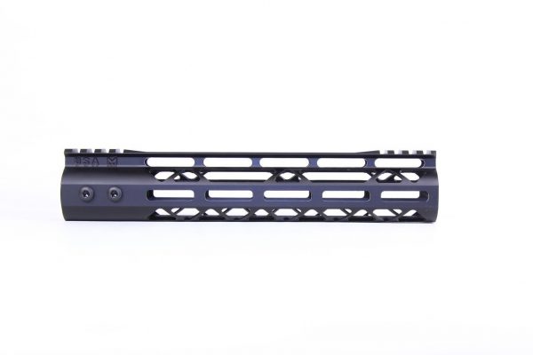 Guntec USA 10 Skeletonized M-LOK Handguard with Monolithic Top Rail.