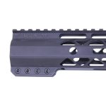 Guntec USA 7-inch M-LOK Handguard with Monolithic Top Rail, Anodized Black.