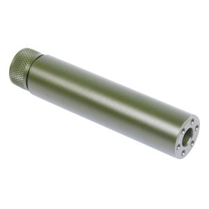 AR-15 5.5-inch green anodized fake suppressor by Guntec USA.